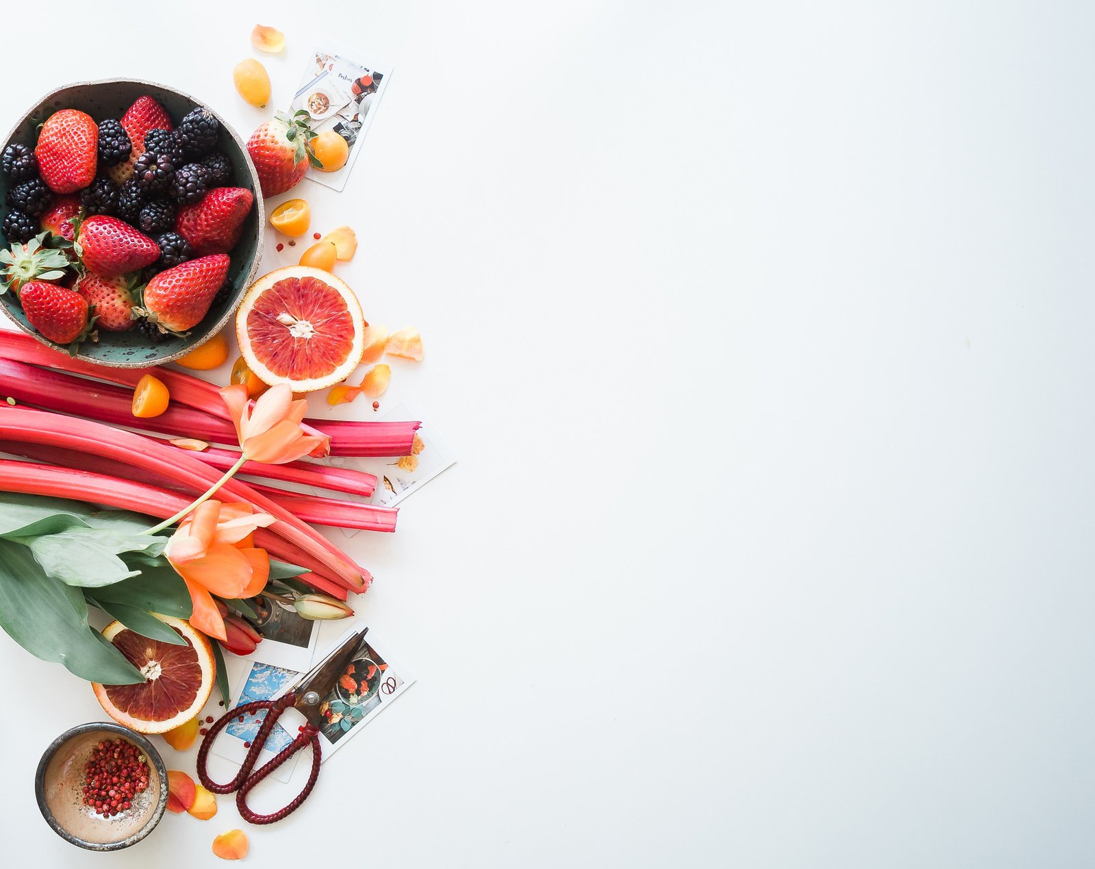 Flat lay of Fresh Healthy Fruits